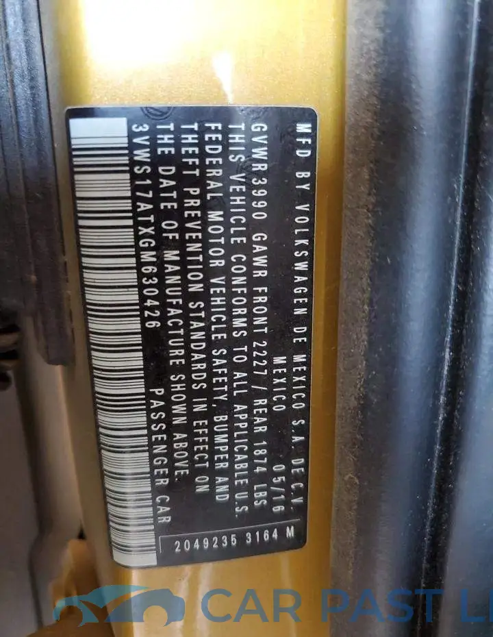 3VWS17ATXGM630426# 12