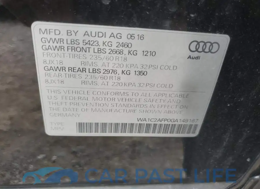 WA1C2AFP0GA149167# 14