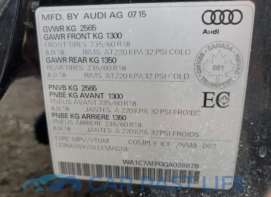 WA1C7AFP0GA028978# 14