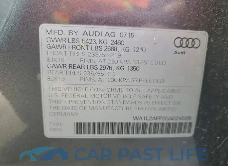 WA1L2AFP2GA024588# 12