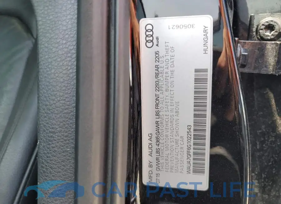 WAUA7GFF6G1022543# 12