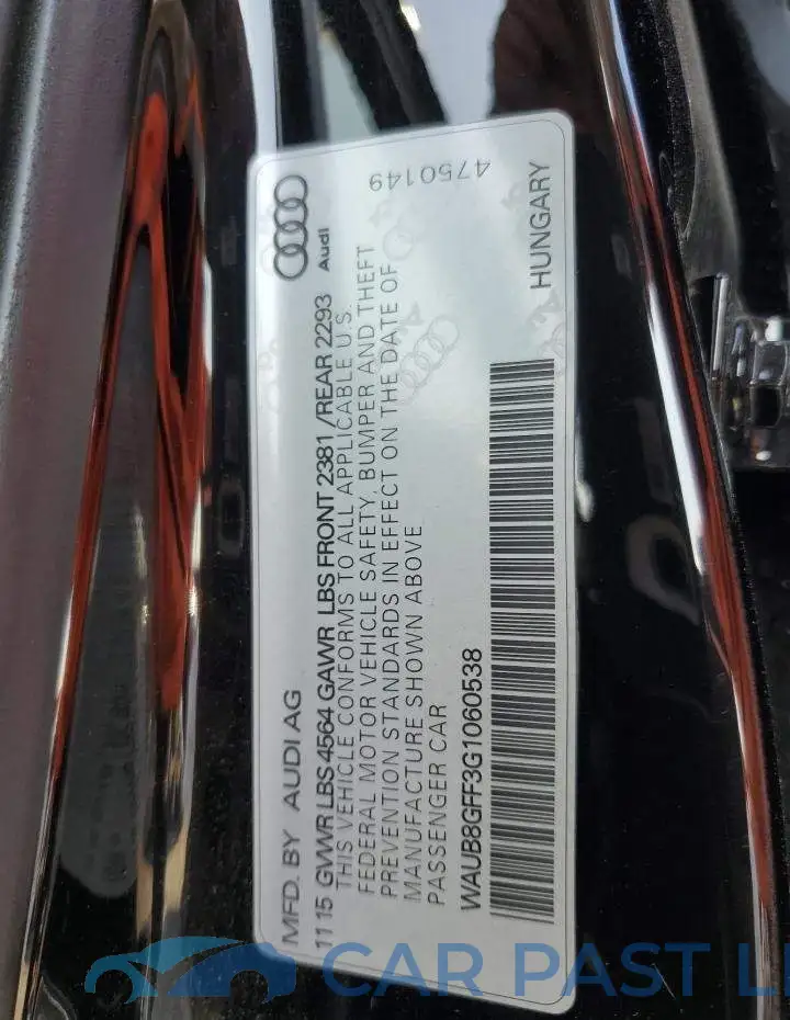 WAUB8GFF3G1060538# 13