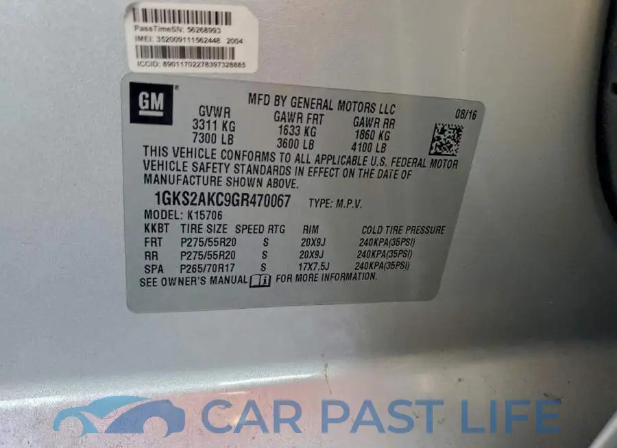 1GKS2AKC9GR470067# 12