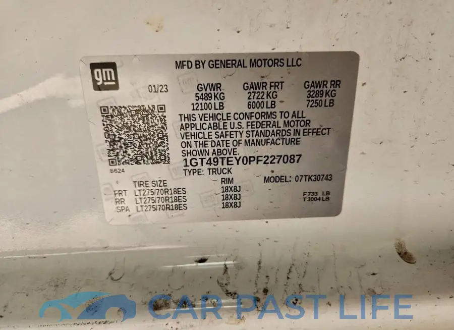 1GT49TEY0PF227087# 12