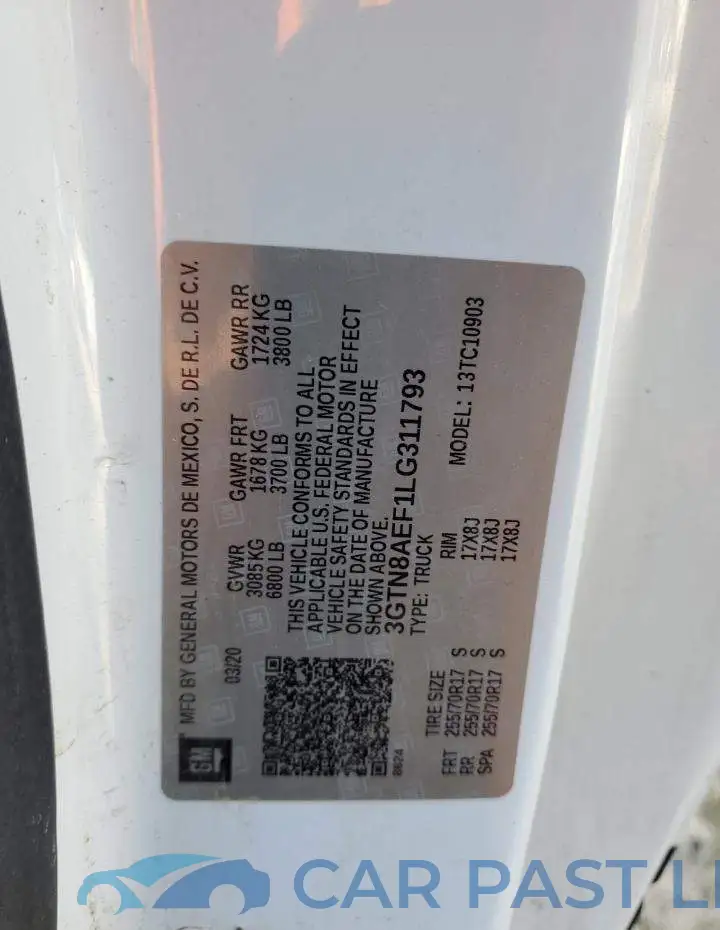 3GTN8AEF1LG311793# 12