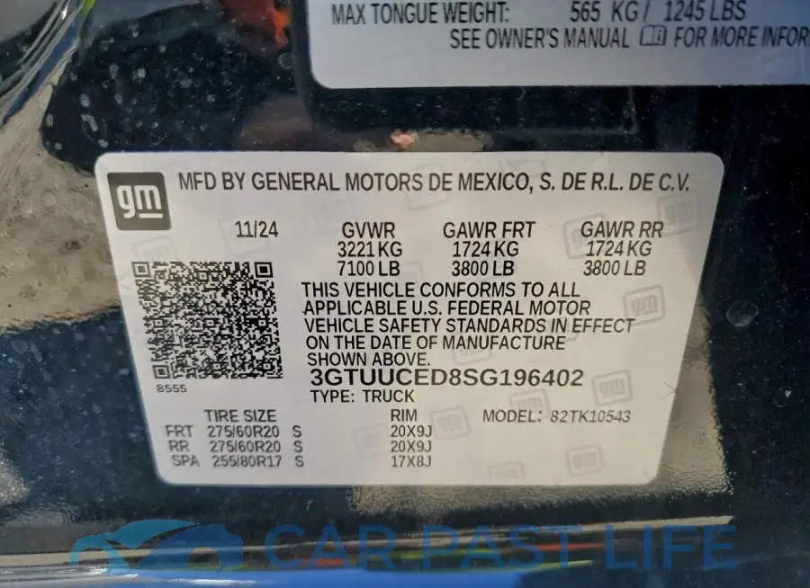 3GTUUCED8SG196402# 13