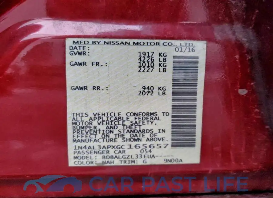 1N4AL3APXGC165657# 12