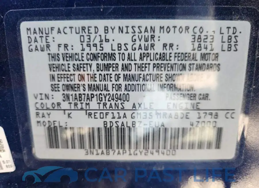 3N1AB7AP1GY249400# 12