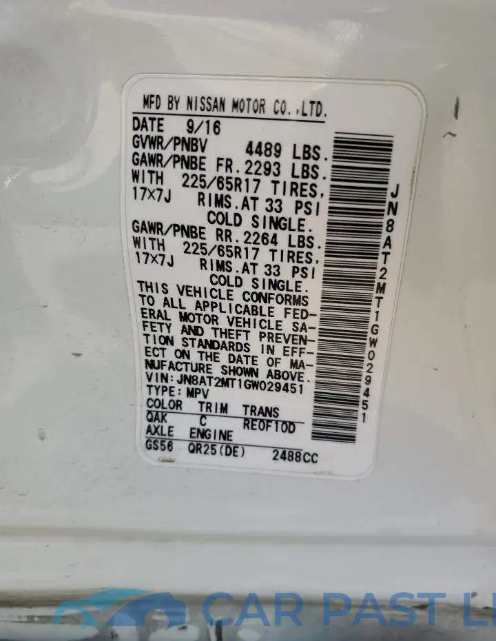 JN8AT2MT1GW029451# 13