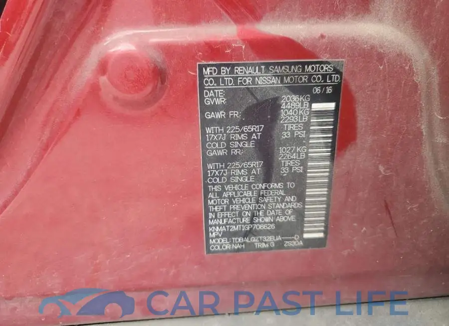 KNMAT2MT1GP708626# 13