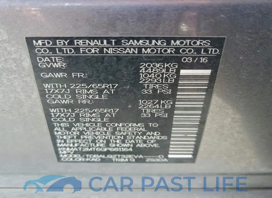KNMAT2MT6GP681164# 13