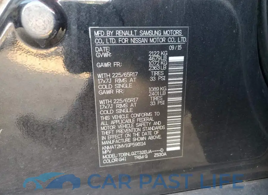 KNMAT2MV1GP598114# 13