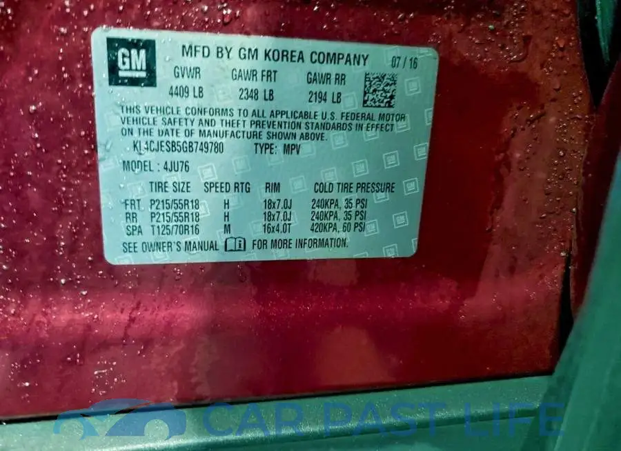 KL4CJESB5GB749780# 13