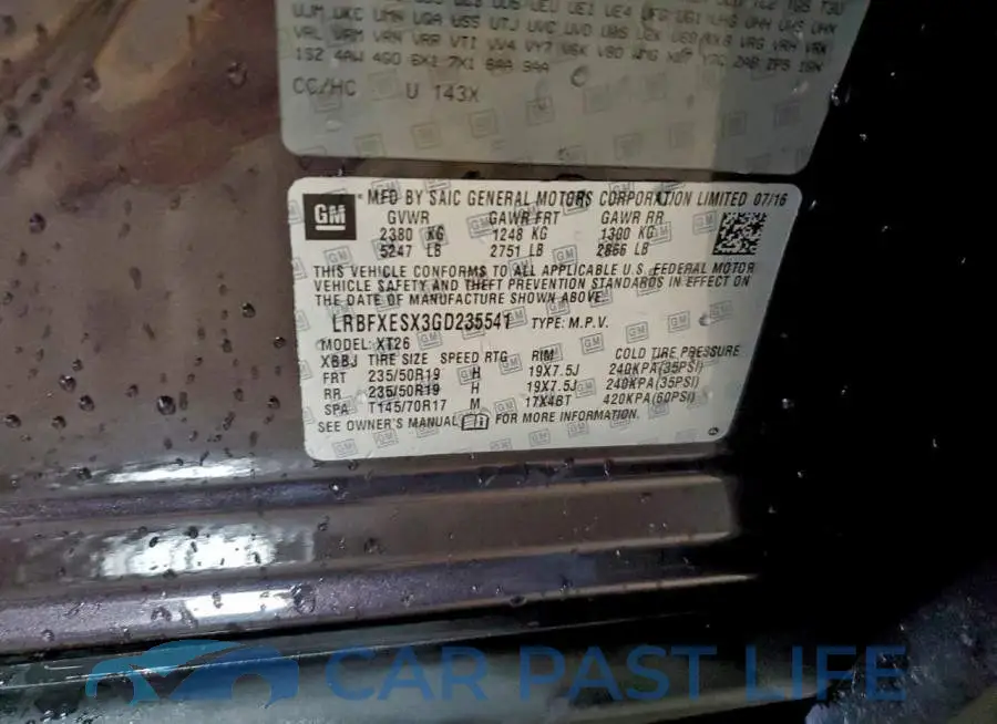 LRBFXESX3GD235541# 12