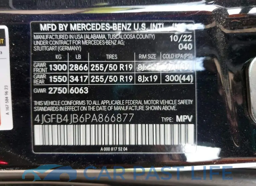 4JGFB4JB6PA866877# 13