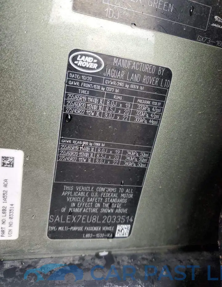 SALEX7EU8L2033514# 14