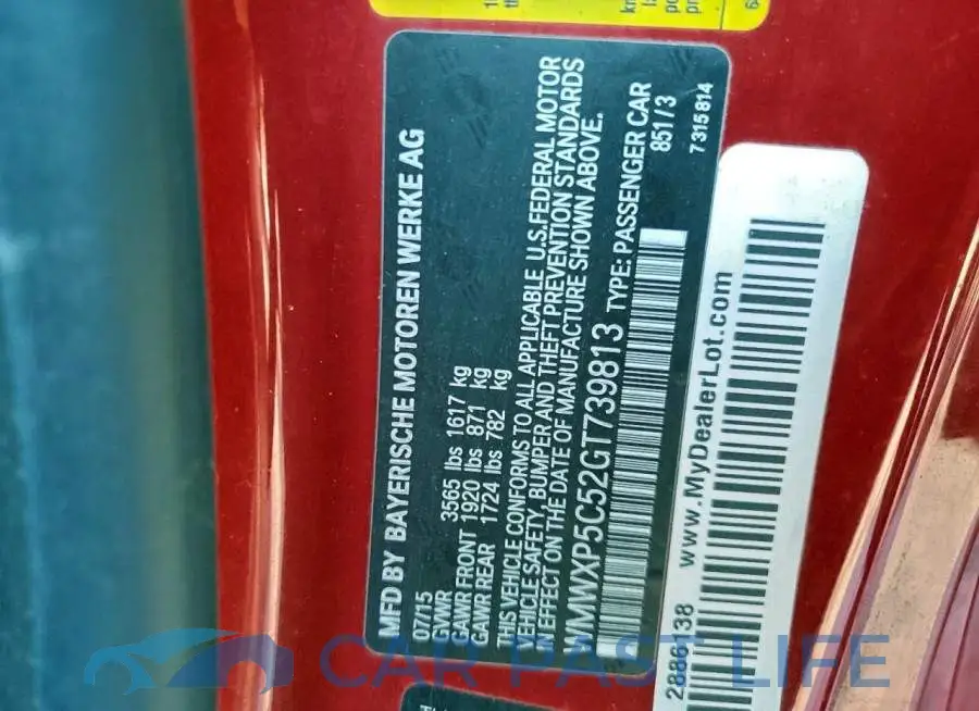 WMWXP5C52GT739813# 12