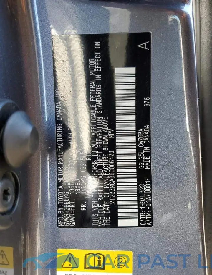 2T2BZMCA9GC006420# 14