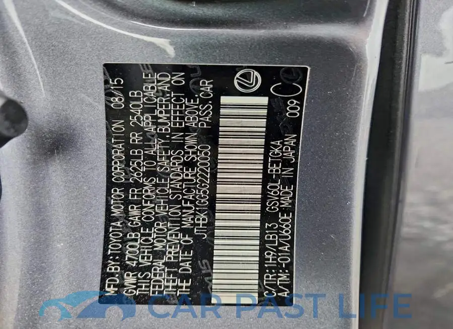 JTHBK1GG5G2220050# 12