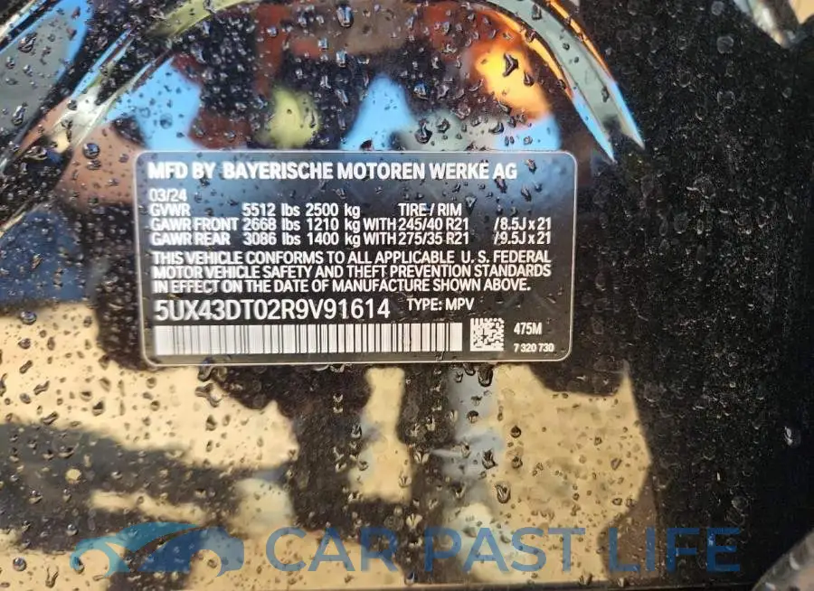 5UX43DT02R9V91614# 13