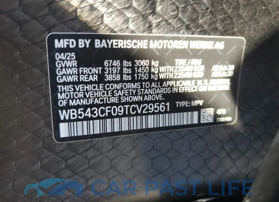 WB543CF09TCV29561# 13