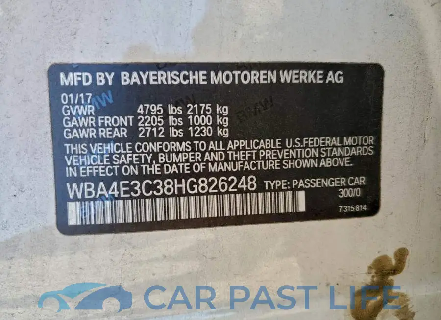 WBA4E3C38HG826248# 13