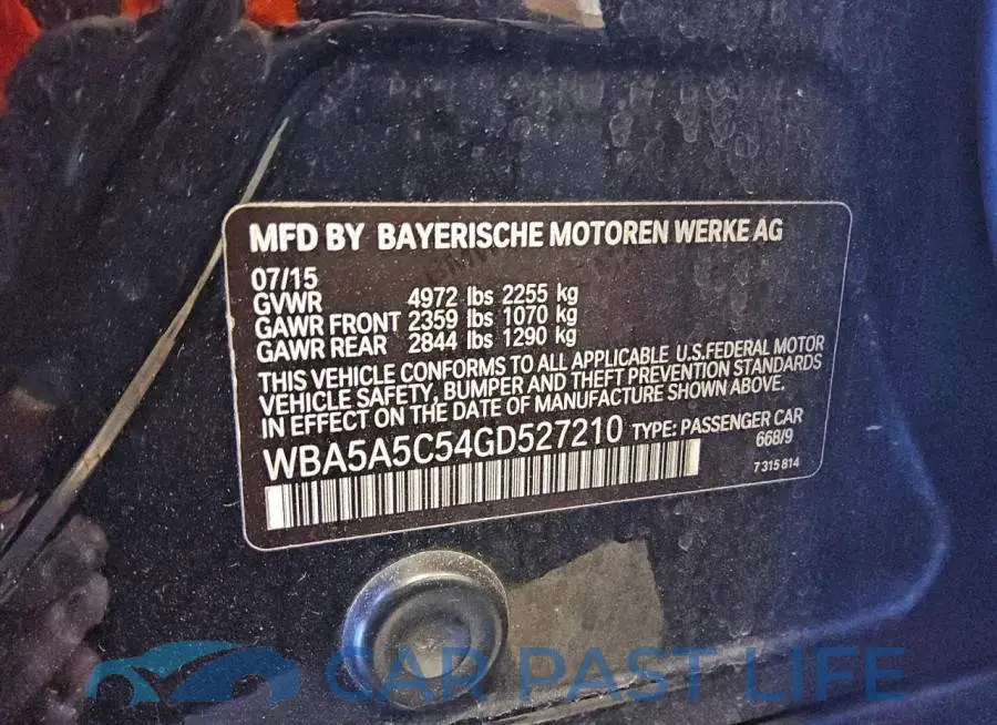 WBA5A5C54GD527210# 12