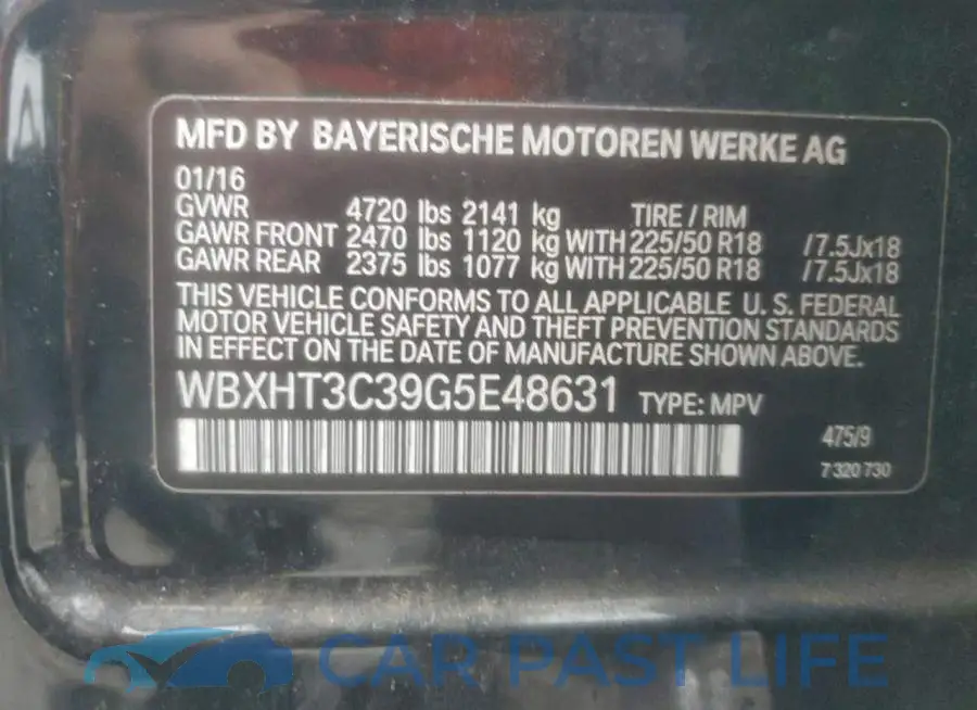 WBXHT3C39G5E48631# 13