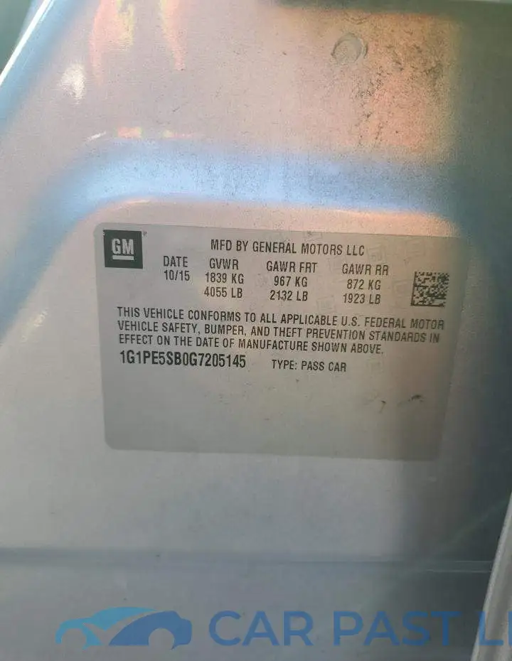 1G1PE5SB0G7205145# 13