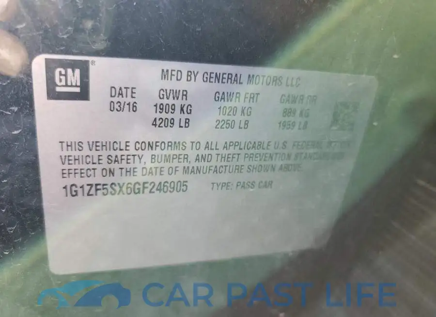 1G1ZF5SX6GF246905# 12