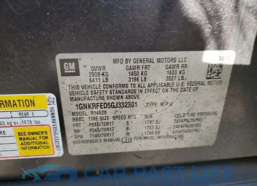 1GNKRFED5GJ332301# 12