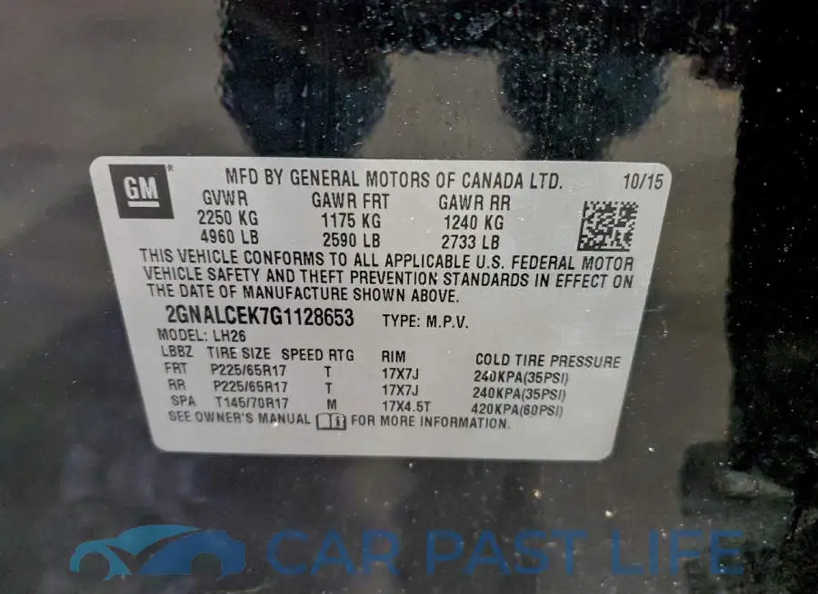 2GNALCEK7G1128653# 13