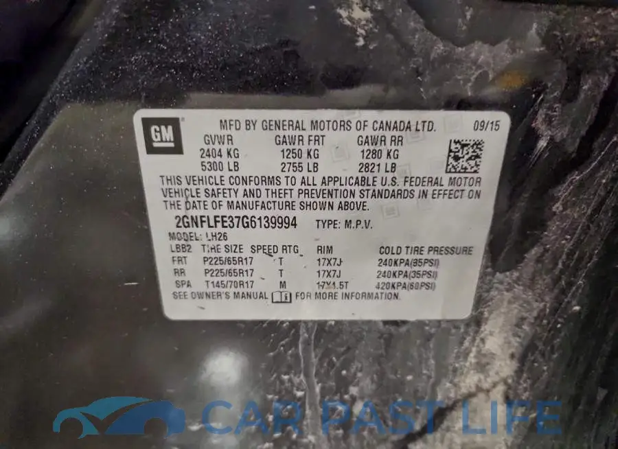 2GNFLFE37G6139994# 12
