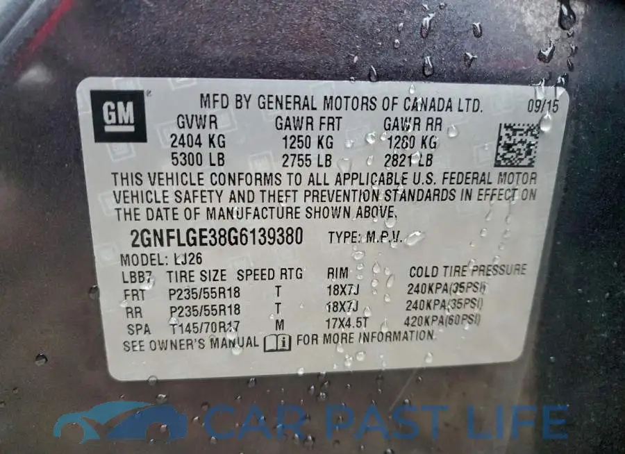 2GNFLGE38G6139380# 12