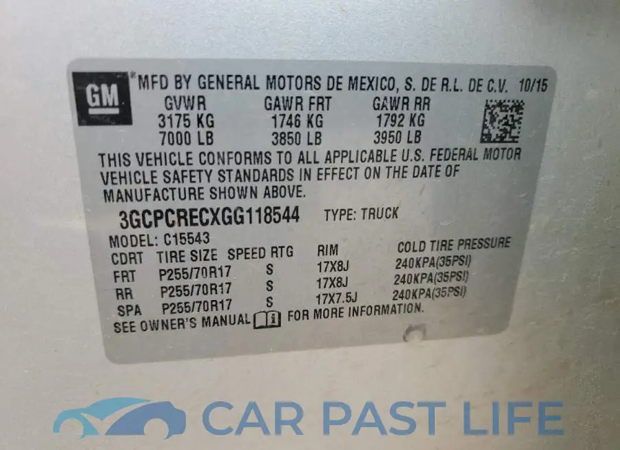 3GCPCRECXGG118544# 12
