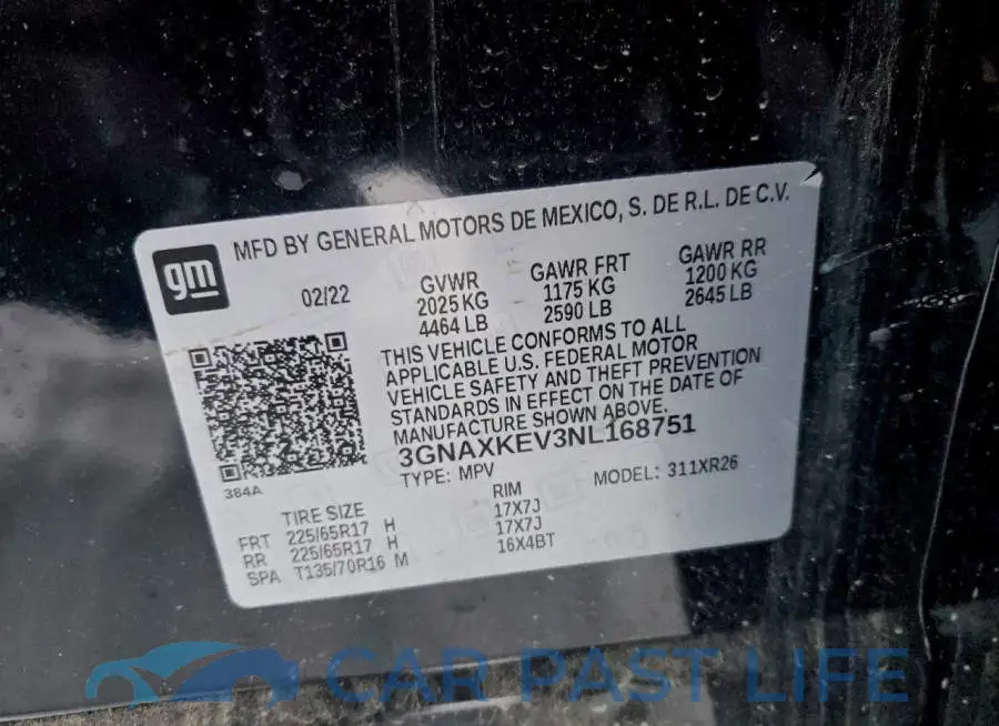 3GNAXKEV3NL168751# 13
