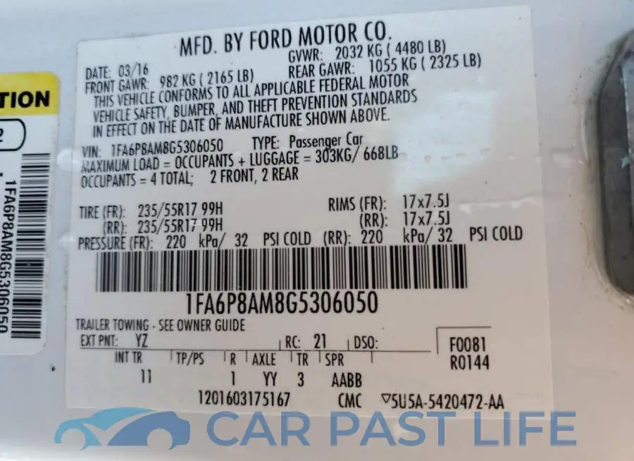 1FA6P8AM8G5306050# 12