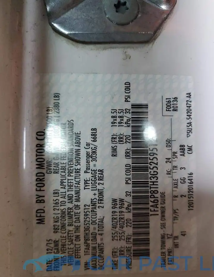 1FA6P8TH3G5259512# 13