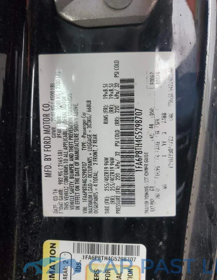 1FA6P8TH4G5298707# 12