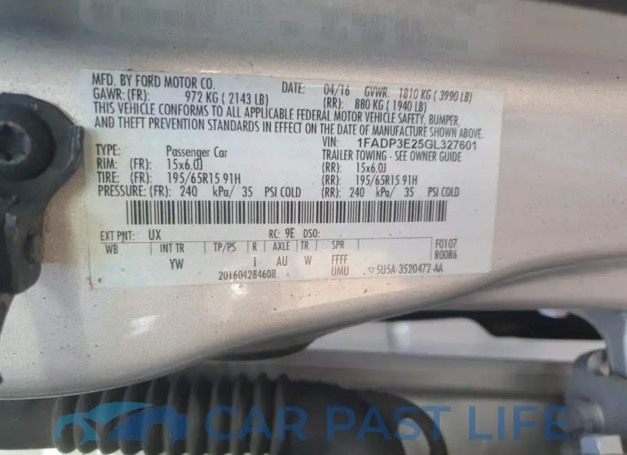 1FADP3E25GL327601# 12