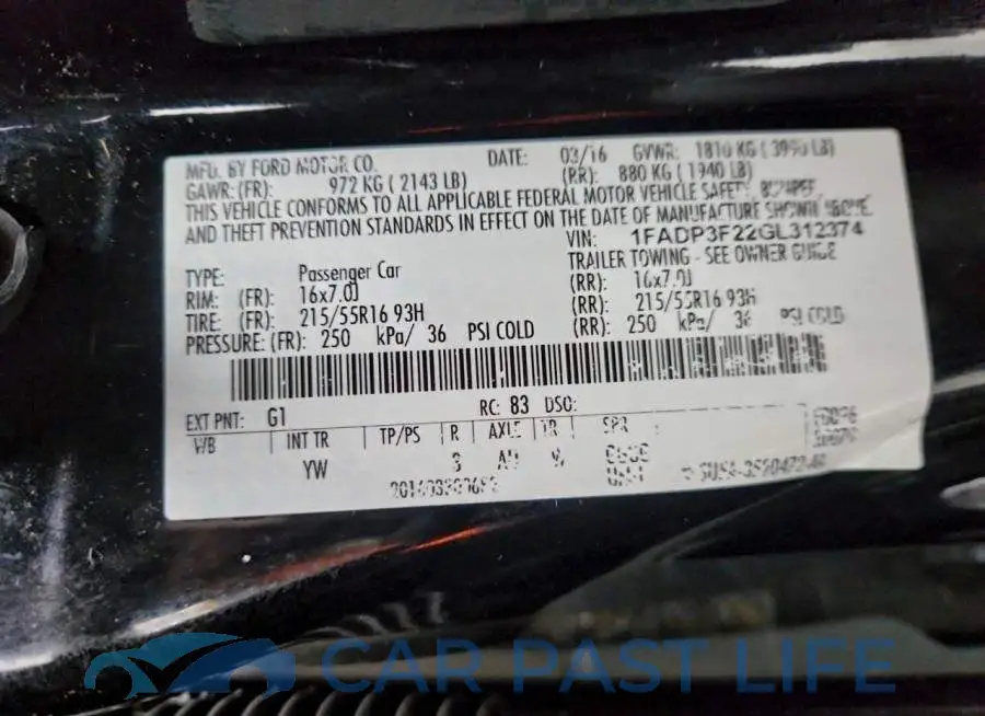 1FADP3F22GL312374# 12