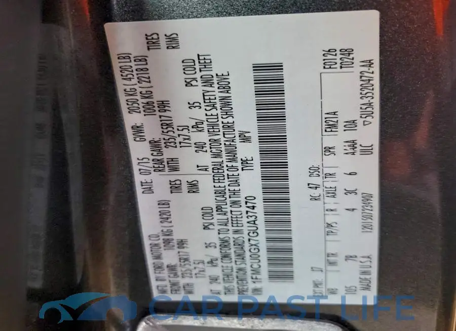 1FMCU0GX7GUA37470# 13