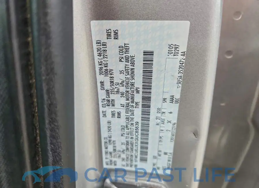 1FMCU0JXXGUC85639# 13