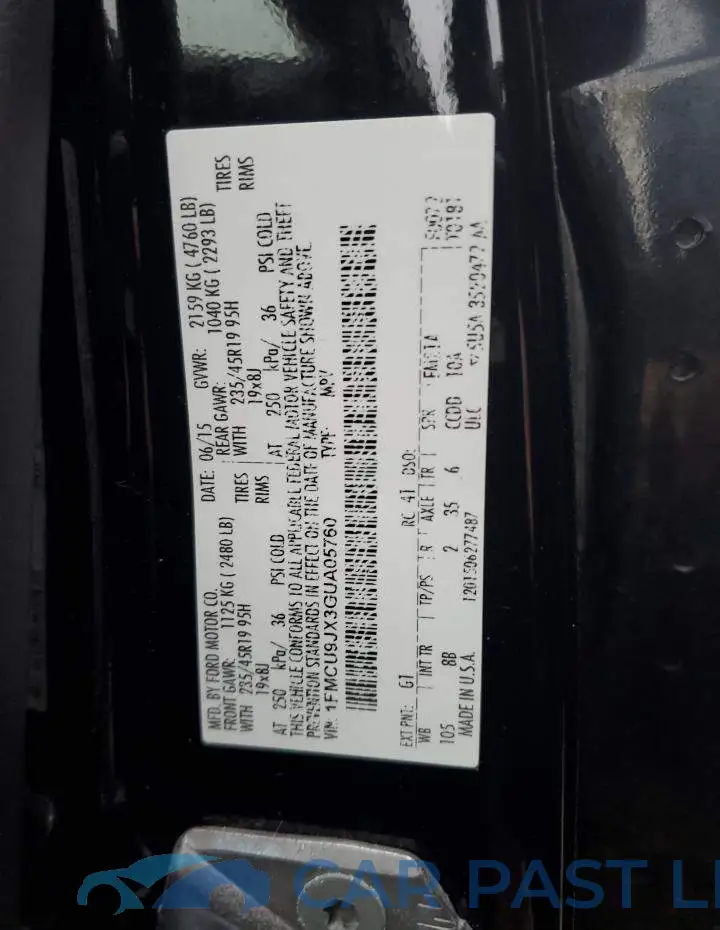 1FMCU9JX3GUA05760# 13