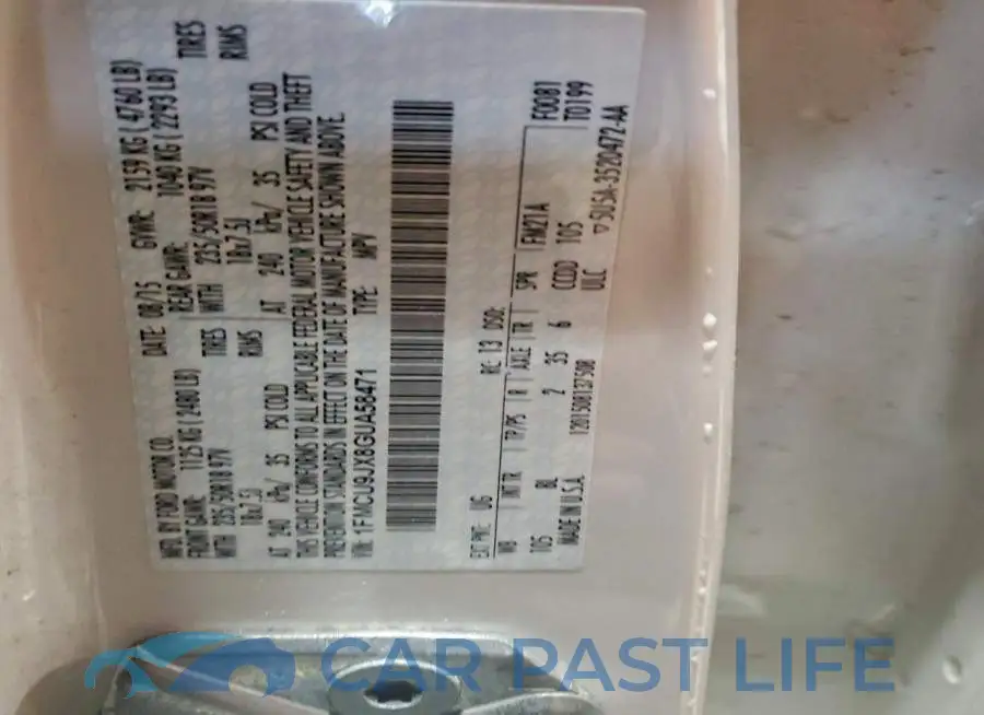 1FMCU9JX8GUA58471# 12