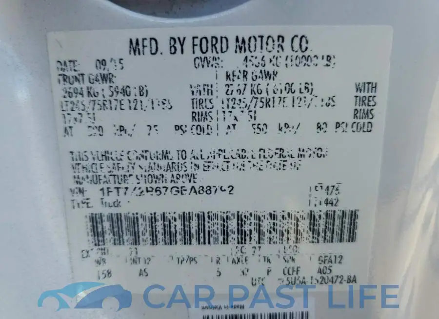 1FT7X2B67GEA88792# 12