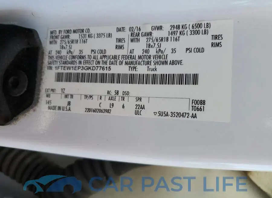 1FTEW1EP3GKD77615# 12