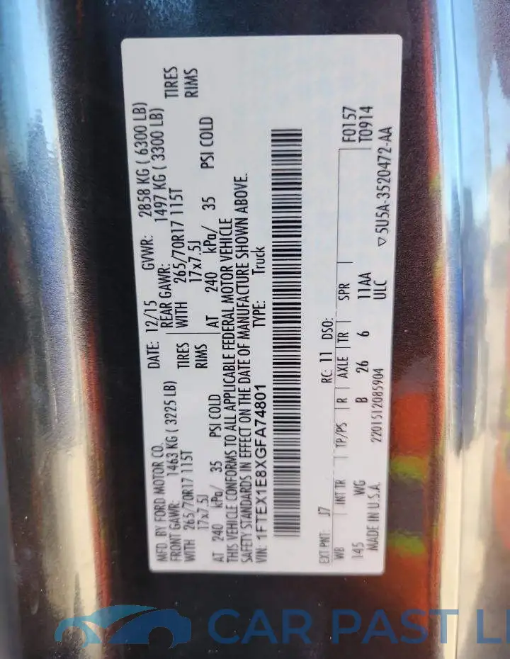 1FTEX1E8XGFA74801# 13