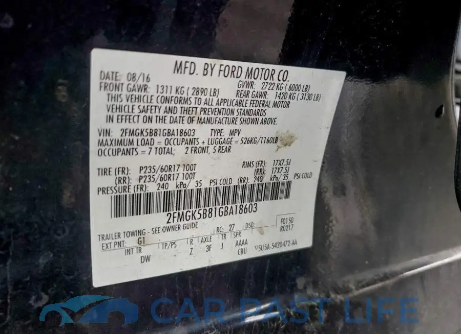 2FMGK5B81GBA18603# 13