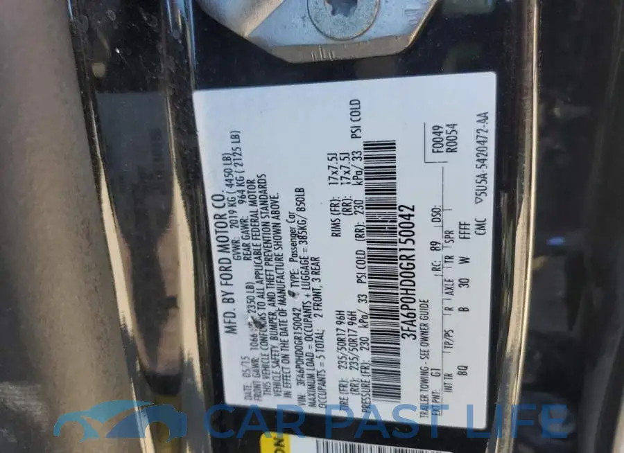3FA6P0HD0GR150042# 12